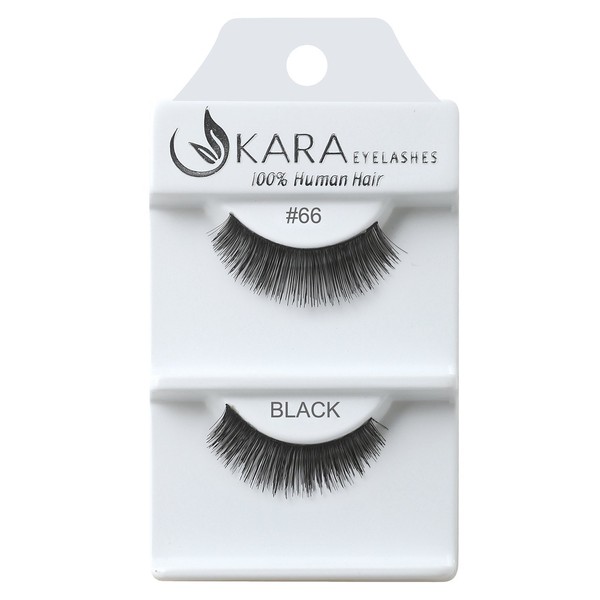 Kara Beauty Human Hair Eyelashes - 66 (Pack of 3)