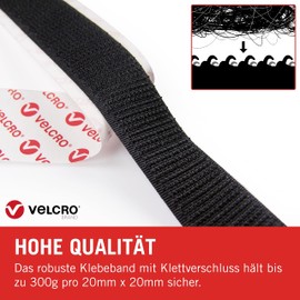 VELCRO Brand Stick On Tape 20mm x 25m Black