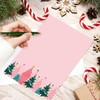 Generic AnyDesign 60 Sheet Christmas Stationery Paper Pink Xmas Tree