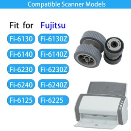2023 Upgraded PA03540-0001 PA03540-0002 Brake Roller Pick Roller Without Shaft Scanner Part,Compatible with Fujitsu Fi-6130 Fi-6130Z Fi-6140 Fi-6140Z Fi-6230 Fi-6230Z Fi-6240 Fi-6240Z Fi-6125 Fi-6225