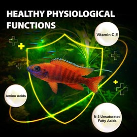 Bubble Magus Tropical Fish Food, Wild Prawn, Salmon+Beef Natural Color Enhancement Slow Sinking Pelletfor Discus, Angelfish, Medium Sized Cichlids and Fish, Tropical Excellent Bit (2 Ounce)