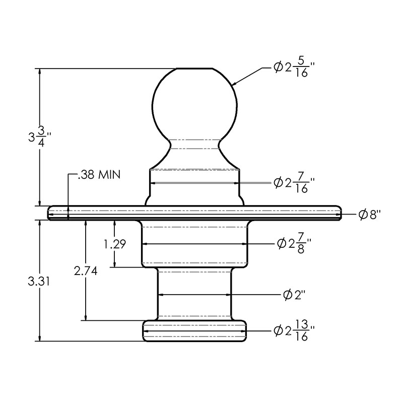 Wallace Forge Kingpin to Gooseneck Ball Adapter - Made in