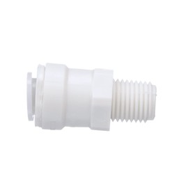 Watts 1001-0604 AquaLock Plastic Mini Series, 3/8" OD x 1/4" MNPT/NPTF Lead-Free Polypropylene Mini Male Adapter, O-Ring, Quick Push-to-Connect Design, Tool-Free Installation
