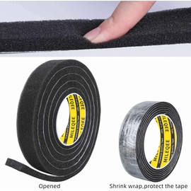 MILEQEE MILEQEE Single-Sided Adhesive Foam Tape Low-Density, Super Soft Easy Adjust Sealing Strip for Window Door Air Gap, Sponge Draft Blocker and Sound Reducer, 1.18in x 6.6FT Black