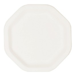 '50 WHITE PAPER PLATES "Pure Octagonal 23.5 x 23.5 cm, Pack of 50