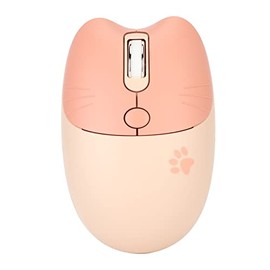 ASHATA Ratón Inalámbrico Gato 2.4G, Ratón Silencioso y Bonito con Receptor USB, Ratón Portátil de 3 Niveles dpi para Portátil