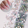 12 Grid 3D Shiny Crystals White Nail Flatback Rhinestones Glitter