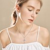 Rocayi Cross Necklace for Women 925 Sterling Silver December Birthstone