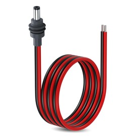 CERRXIAN DC5521 Power Pigtails Cable for Starlink Mini, 14AWG DC 5.5mm x 2.1mm Male Plug to Bare Wire Open End Power Supply DIY Cord, Waterproof Extension Power Cable Accessories - 3.2FT