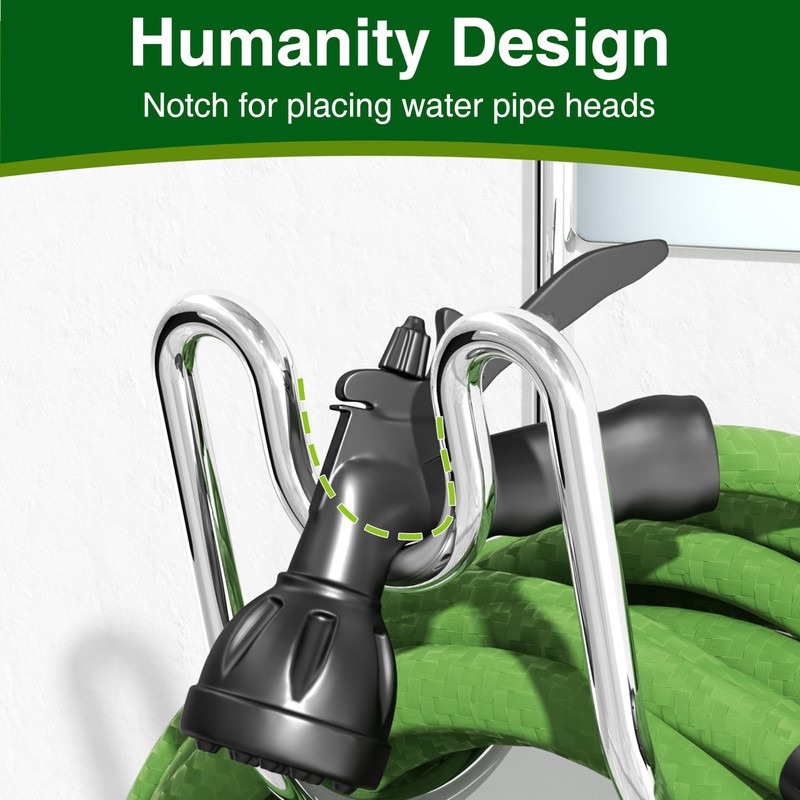 Josmimic Stainless Steel Garden Hose Holder - Silver SS304 Water