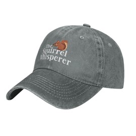 BUINGBFG Funny Squirrel Hat The Squirrel Whisperer Hat for Men Baseball Caps Funny Cap Gray