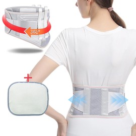 Aollaa Lumbar Corset, Lumbar Supporter, Thin 3D Structure, Made with Soft Padding, Waist Supporter, Waist Belt, 4 Strand, 2 Auxiliary Belt, Mesh Ventilation, Good Fit, Strong Pressure, For Men and
