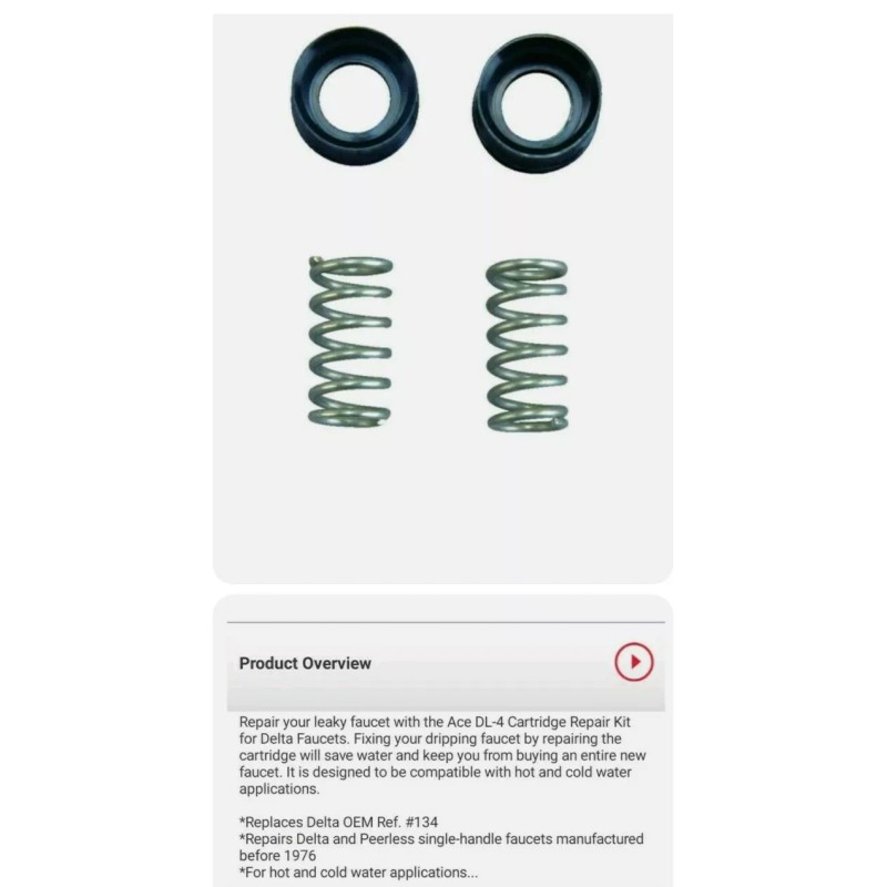 Ace Seats and Springs for Delta Faucets (Prior to 1976),
