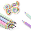 ECOTREE Pre-Sharpened Pencils #2 Eco Rainbow Paper Pencils for Kids Cute Number 2 Pencil with Erasers for School, Writing,12 Count
