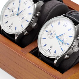 Oirlv Solid Wood Watch Box Watch Holder with Cushion Watch Storage Box (13 x 9.8 x 4.5 cm, Dark Grey)