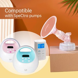 PumpMom - Bridas de 18 mm y válvula de pico de pato compatible con Spectra S2 Spectra S1 9 Plus Synergy Gold - Piezas de bomba de leche (18 mm)