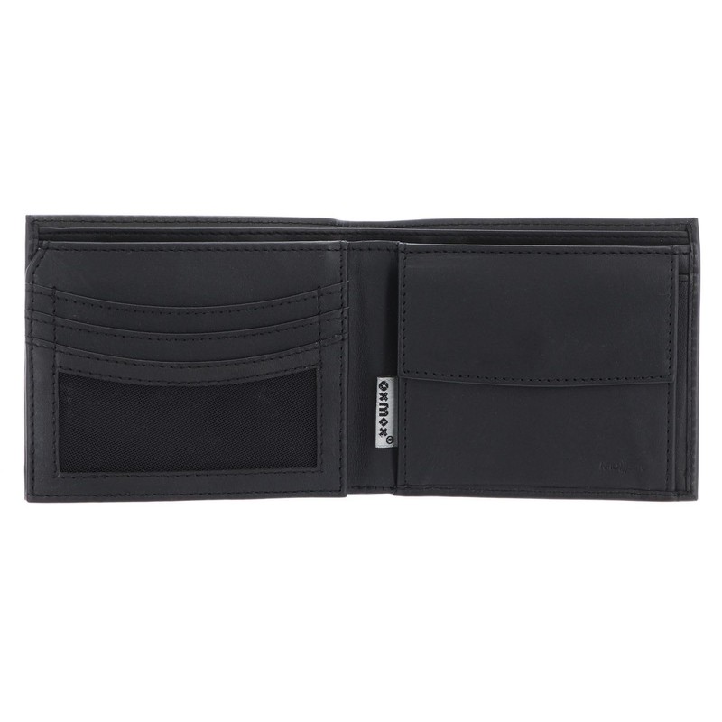 Oxmox Leather Wallet RFID Protect, Lizard Embossed Black, Classic