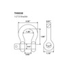 TEMCo 1/2" x 2 Ton D Ring Bow Shackle with