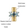 Gilmour 3/4" Brass Hose Clinch Mender, Heavy Duty Metal Water