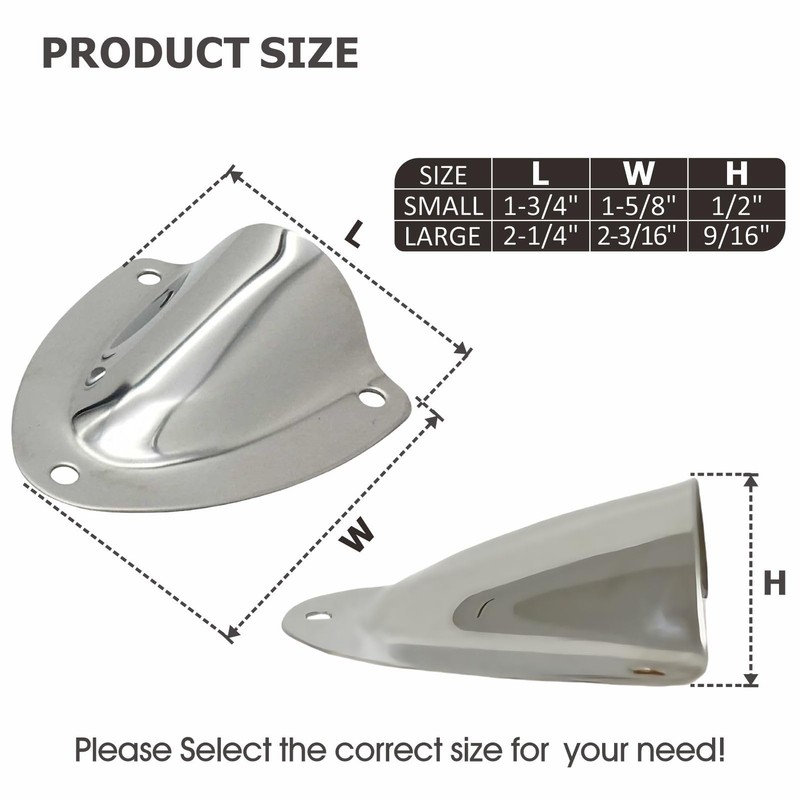 Marine Boat Wire Cable Hole Fan Cover Shell Vent Stainless