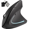 Ergonomic Mouse Vertical -Rechargeable 2.4GHz Optical (Bluetooth+USB+USB C) Modes Wireless