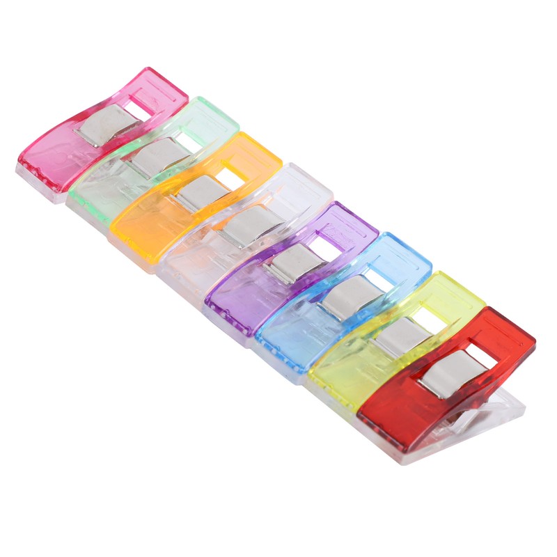 100Pcs Hemming Clips DIY Colorful Plastic Fabric Cloth Craft Clip