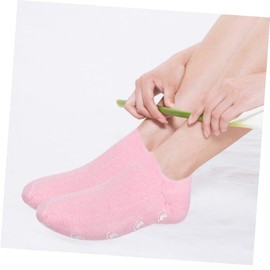 FOMIYES 1pair Moisturizing Gel Socks for Cracked Feet Exfoliating Cotton Foot Masks for Dry Skin Care for Overnight Use and Home Relaxation Pink