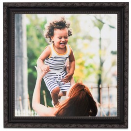 ArtToFrames 30x42 CM / 11.81x16.54 INCH Black A3 Picture Frame, This 1.50 Inch Custom Wood Poster Frame is Black Engraved Edges - Comes with Regular Glass and Corrugated Backing