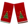 Serafina Home Holiday Christmas Bath Fingertip Towels, Embroidered Christmas Tree