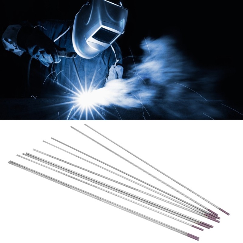 10Pcs Welding Tungsten Electrode Rod Zirconium Arc Needle Equipment Purple