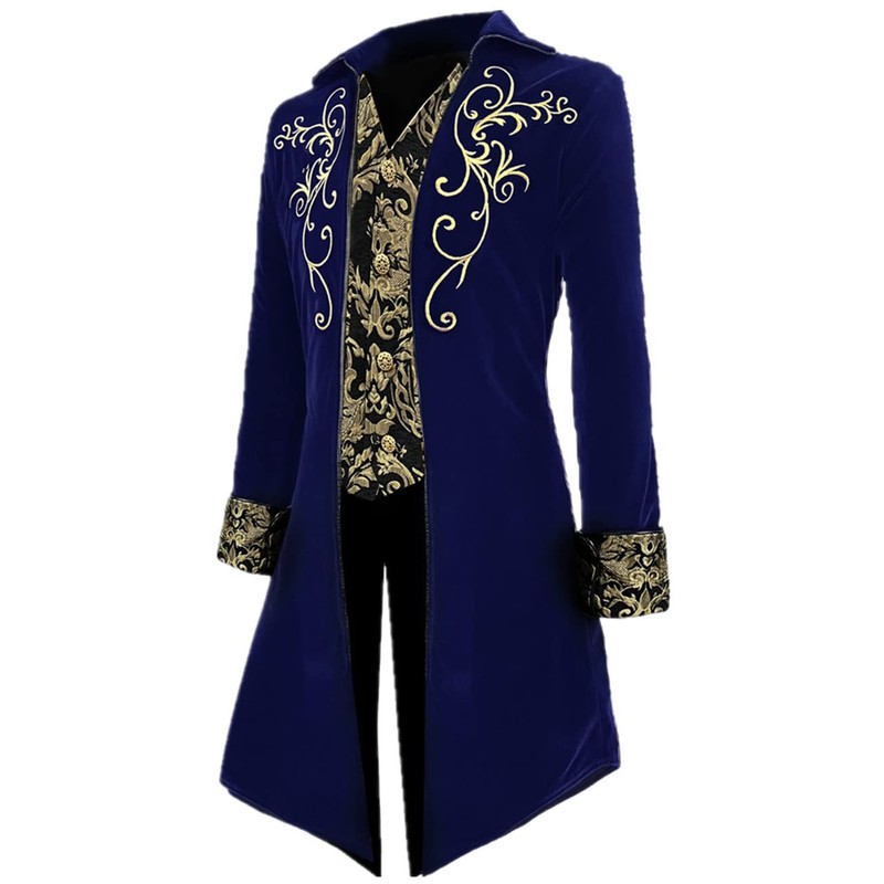 Apocrypha Mens Medieval Steampunk Tailcoat Victorian Prince Jacket Frock Coat