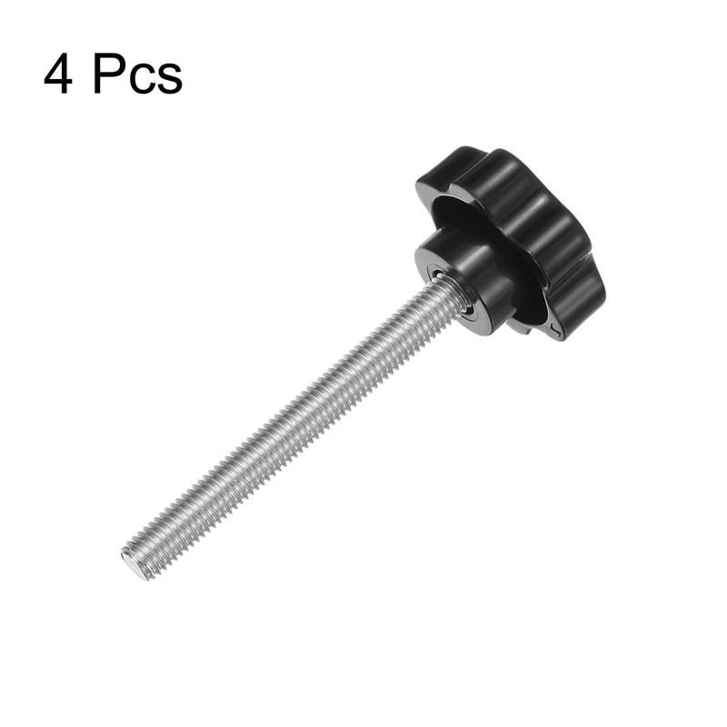 sourcing map 4pcs Star Knobs M10 x 90mm 304 Stainless