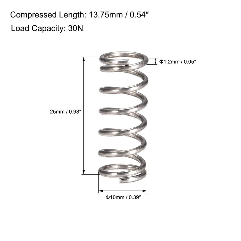 sourcing map Compression Spring 304 Stainless Steel Compression Springs Spiral