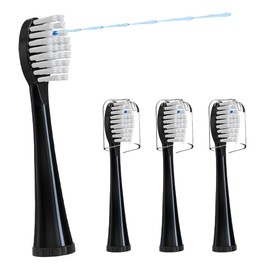 Cabezales de repuesto compatibles con el cepillo de dientes con hilo dental 𝗪𝗮𝘁𝗲𝗿𝗽𝗶𝗸 𝐒𝐨𝐧𝐢𝐜-𝐅𝐮𝐬𝐢𝐨𝐧 2.0 (SF-01/ SF-02/ SF-03/ SF-04) con 3 unidades (negro, tamaño completo)