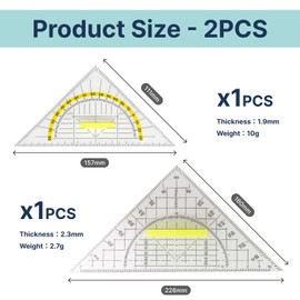 Set Square with Handle, Small and Large Flexible Set Square for Geometry