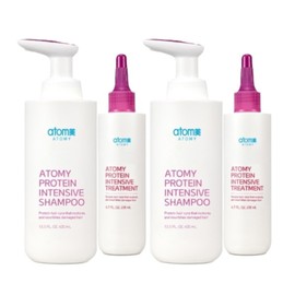 Atomy Protein Intensive Shampoo 400ml x 2 + Treatment 200ml x 2 / 애터미 프로틴 인텐시브 샴푸 400ml 2개 + 트리트먼트 200ml 2개