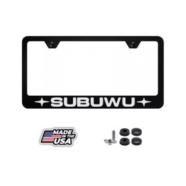 BLVD Subuwu Laser Engraved License Plate Frame Black Metal Street Racing Performance