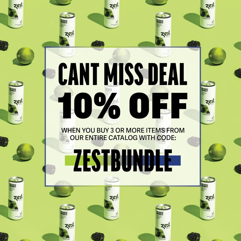 Zest Plant Powered Natural Energy Sparkling Drink - Blackberry Lime