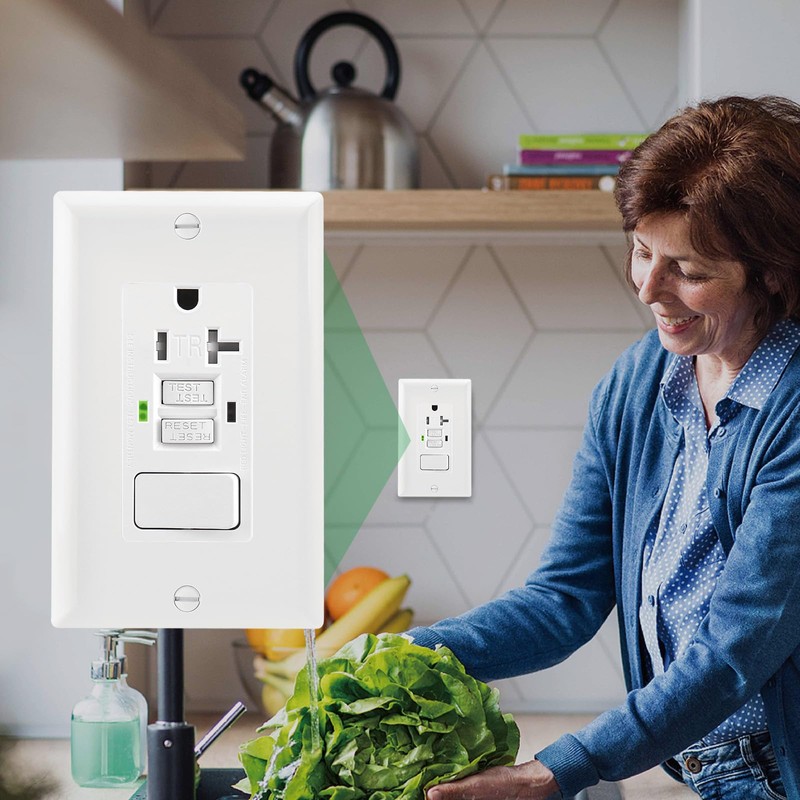 Wengart 20A GFCI Outlet with Switch,AC120V Tamper Resistant GFCI Combination