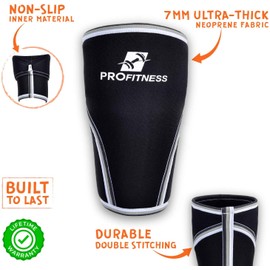 ProFitness Knee Sleeves Weightlifting Men & Women - 7mm Thick Premium Neoprene Weight Lifting Knee Sleeve for Women & Men Ideal for Squats, Powerlifting & Deadlift | Squat Knee Sleeves for Men & Women