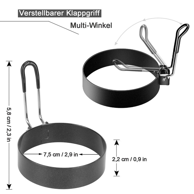 Egg Ring, 4 Pieces Stainless Steel Pancake Mould, 3 Inch