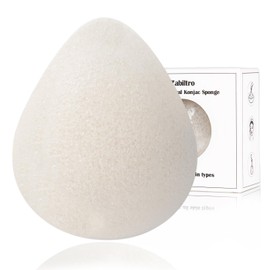 Zabiltro Konjac Ball Facial Cleansing Sponge Puff Water Droplets Konnyaku Pure Vegetable Unisex Gentle Face Cleansing Exfoliating Skin Care Body Cleansing 1 Piece
