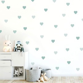 My Nametags® Green Heart Wall Stickers | Peel-and-Stick, Removable & Repositionable Wall Decals | Room Decor for Kids' Bedroom, Nursery, Playroom