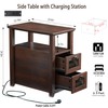 HDDDZSW Farmhouse XXL End Table with Charging Station, Narrow Side