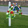 HOSY Pre-lit Mailbox Swag with Solar Powered LED Lights, Red
