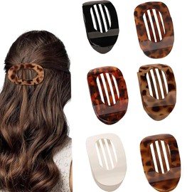 6PCS Horquillas Planas para Cabello, Pinzas para Curvas para Mujeres Cómodas, Pasadores Mujer Ideales para Peinados en Niñas y Cabello Grueso y Fino, 6 Estilos, Antideslizante