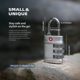 UP Security Luggage Locks TSA Approved, Small Padlock Combination for Travel Essentials, TSA Locks for Luggage, Gym Locker, Suitcase, Zipper, Gun Case, Candados para Locker, Outdoor Fence, Shed