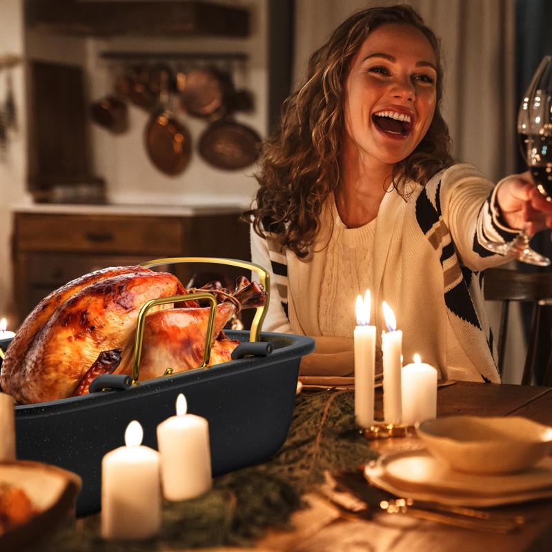 Slow Slog Roasting Pan, 17 Inch x 13 Inch Roaster