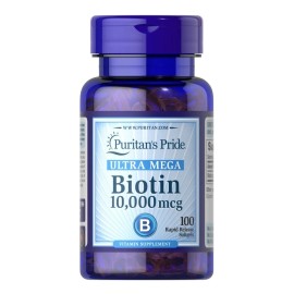 Biotina 10,000mcg 100 Capsulas Cabello Uñas Piel Eg B35 Puritan's Pride