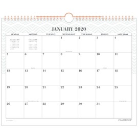 Planificador semanal y mensual Cambridge 2020, Mint, Wall Calendar